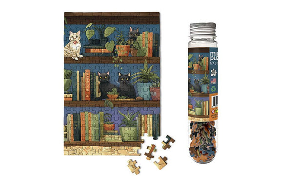 MicroPuzzle-Bookcase Kitties