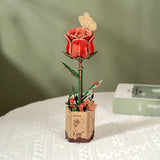 3D Wooden Flower-Red Rose