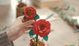 3D Wooden Flower-Red Camellia