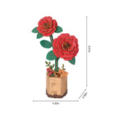 3D Wooden Flower-Red Camellia