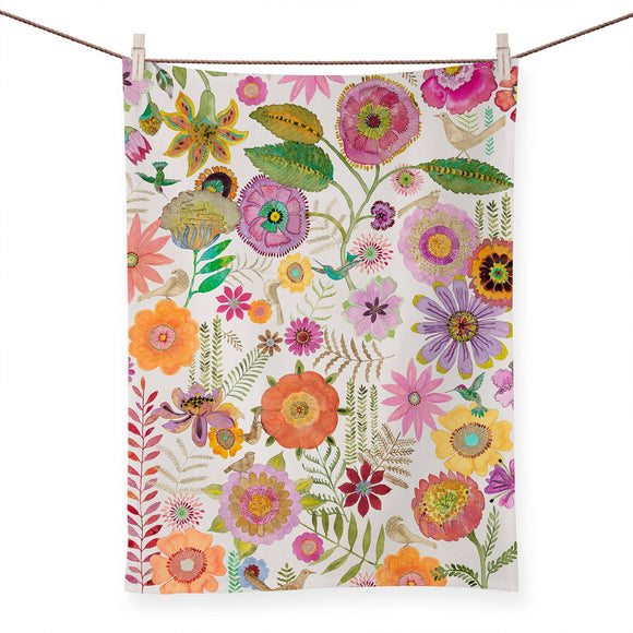Tea Towels-Orange Flowers